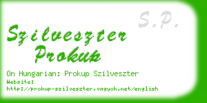 szilveszter prokup business card